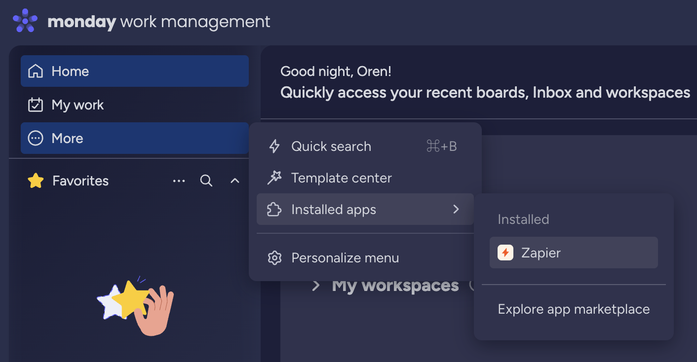Zapier Integration View