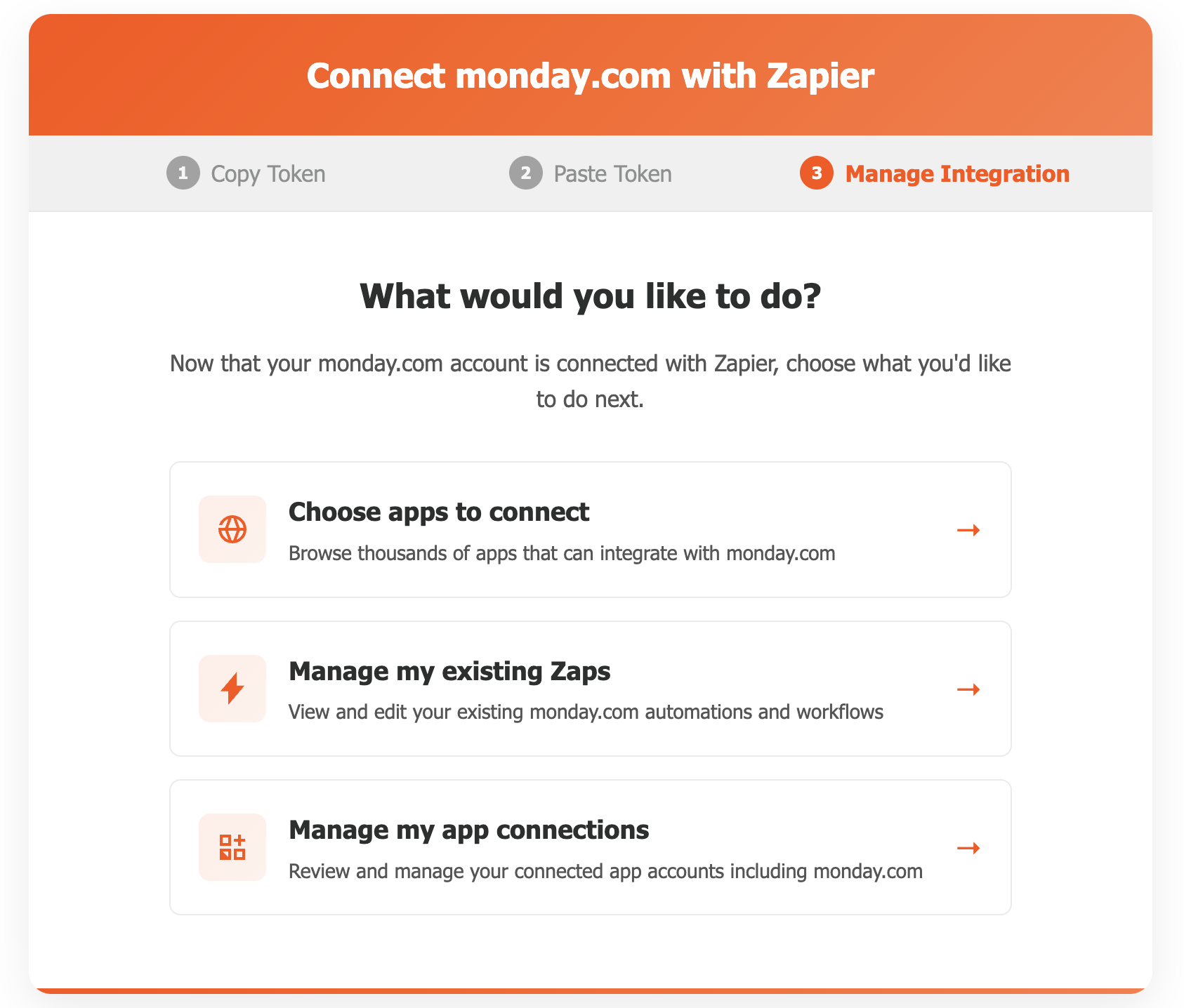 Zapier Integration View